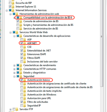 Activar ASP.NET en IIS 7.5 en Windows 7